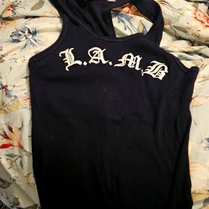 L.A.M B. Black ribbed tank top